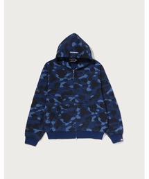 COLOR CAMO HEAVY WASHED CROPPED FIT ZIP HOODIE