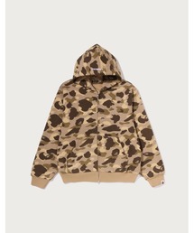 COLOR CAMO HEAVY WASHED CROPPED FIT ZIP HOODIE