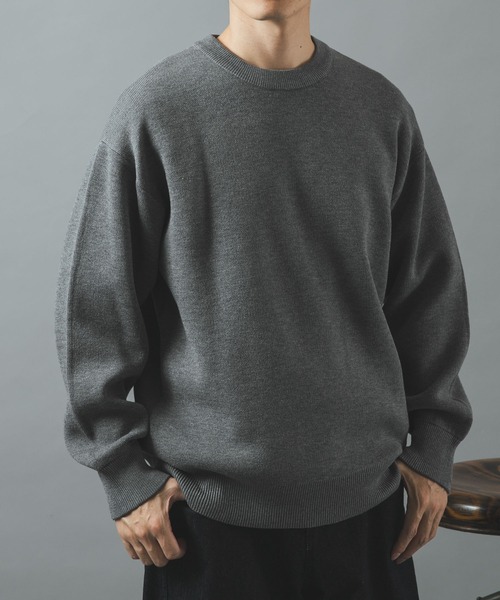 ITEMS URBANRESEARCH(アイテムズ アーバンリサーチ)の「スウェットタッチニット クルーネック Tops(ニット/セーター・メンズ・バーガンディー/ブラック/グレー/ネイビー・LARGE/MEDIUM)」の10枚目の写真