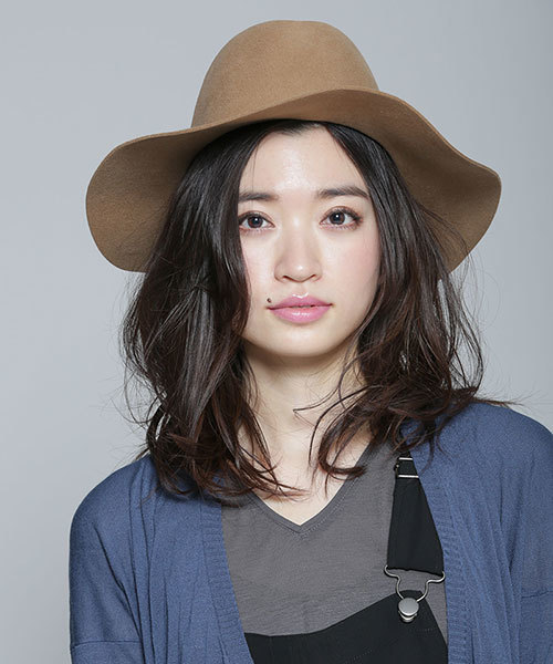 NANO universe(ナノユニバース)の「LONG BRIM WOOL FEDRA 2015(ハット・レディース・ブラック/ベージュ・FREE)」の2枚目の写真