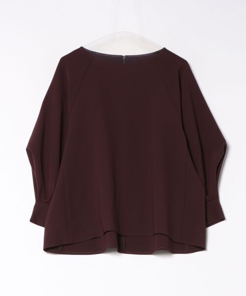 Liesse（リエス）の「ダブルクロスボートネックトップス(セットアップ可)（シャツ/ブラウス・レディース・ネイビー/ブラウン/ライトベージュ・FREE）」の2枚目の写真