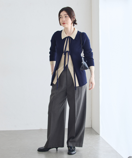 Uhr(ウーア)の「Uhr/ウーア Color Combi Knit ニット(ニット/セーター・レディース・ネイビー・FREE)」の2枚目の写真