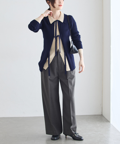 Uhr(ウーア)の「Uhr/ウーア Color Combi Knit ニット(ニット/セーター・レディース・ネイビー・FREE)」の6枚目の写真