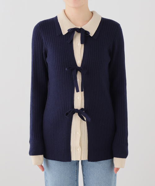 Uhr(ウーア)の「Uhr/ウーア Color Combi Knit ニット(ニット/セーター・レディース・ネイビー・FREE)」の8枚目の写真