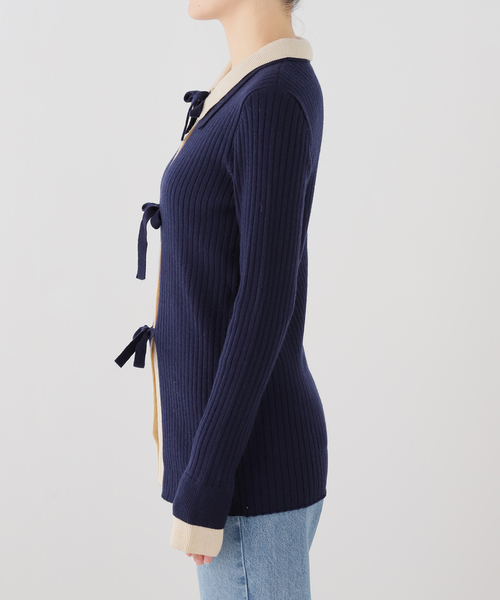 Uhr(ウーア)の「Uhr/ウーア Color Combi Knit ニット(ニット/セーター・レディース・ネイビー・FREE)」の9枚目の写真