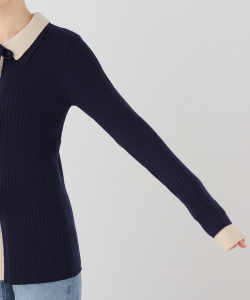 Uhr(ウーア)の「Uhr/ウーア Color Combi Knit ニット(ニット/セーター・レディース・ネイビー・FREE)」の11枚目の写真