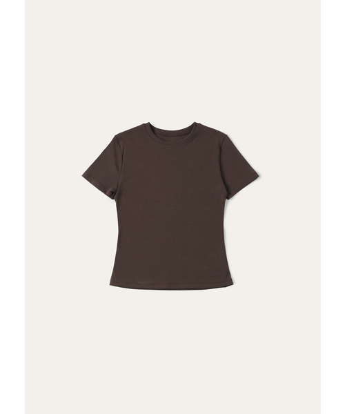 AUBER(オーベル)の「Organic Short Sleeve - Brown(Tシャツ/カットソー・レディース・ブラウン・1/2)」の1枚目の写真