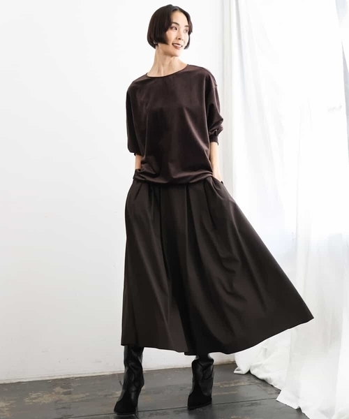 MICHEL KLEIN(ミッシェル・クラン)の「ウーリータックフレアスカート(スカート・レディース・ブラウン/モカ/グレー・38)」の11枚目の写真