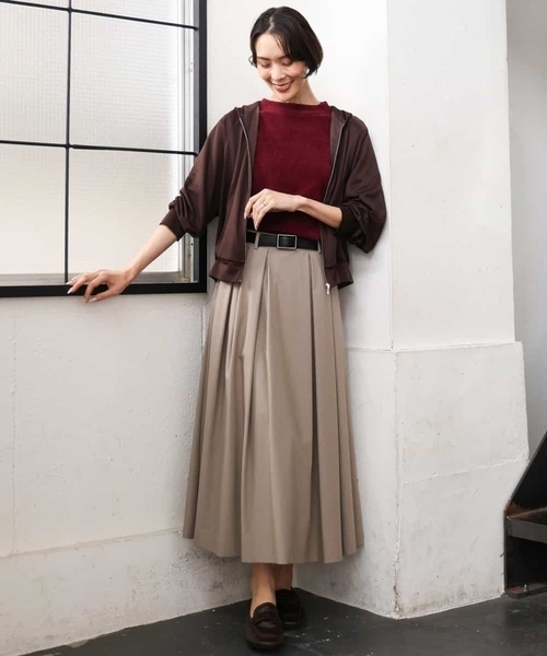 MICHEL KLEIN(ミッシェル・クラン)の「ウーリータックフレアスカート(スカート・レディース・ブラウン/モカ/グレー・38)」の15枚目の写真