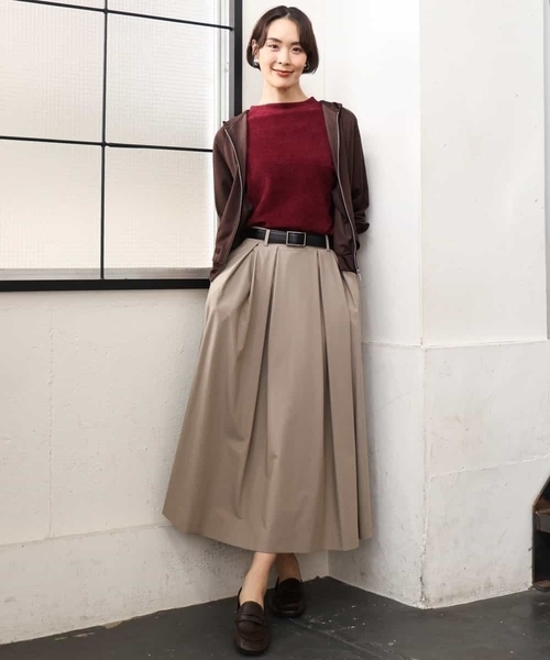 MICHEL KLEIN(ミッシェル・クラン)の「ウーリータックフレアスカート(スカート・レディース・ブラウン/モカ/グレー・38)」の16枚目の写真