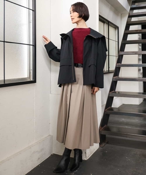 MICHEL KLEIN(ミッシェル・クラン)の「ウーリータックフレアスカート(スカート・レディース・ブラウン/モカ/グレー・38)」の20枚目の写真