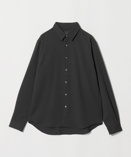 green label relaxing(グリーンレーベルリラクシング)の「【WEB限定】JUST fit ウールライク 長袖 シャツ(シャツ/ブラウス・メンズ・ブラック/ダークグリーン・M/L/XL/S)」の1枚目の写真