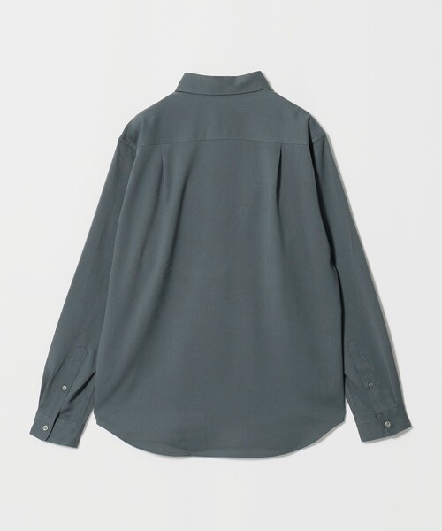green label relaxing(グリーンレーベルリラクシング)の「【WEB限定】JUST fit ウールライク 長袖 シャツ(シャツ/ブラウス・メンズ・ブラック/ダークグリーン・M/L/XL/S)」の3枚目の写真