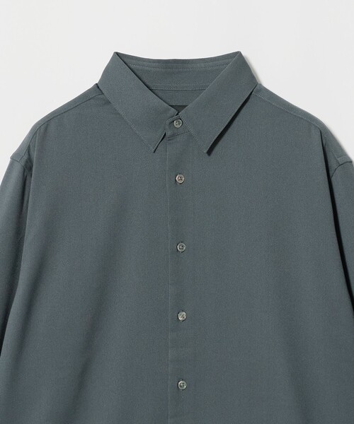 green label relaxing(グリーンレーベルリラクシング)の「【WEB限定】JUST fit ウールライク 長袖 シャツ(シャツ/ブラウス・メンズ・ブラック/ダークグリーン・M/L/XL/S)」の4枚目の写真