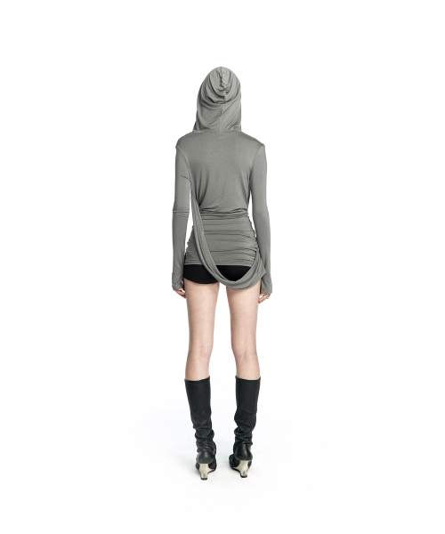 KASHIKO(カシコ)の「Fallen Strapped Hooded Top Charcoal(Tシャツ/カットソー・レディース・その他・FREE)」の5枚目の写真