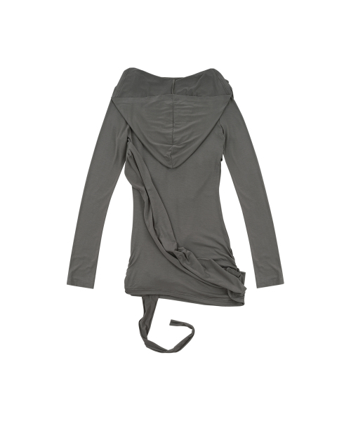 KASHIKO(カシコ)の「Fallen Strapped Hooded Top Charcoal(Tシャツ/カットソー・レディース・その他・FREE)」の12枚目の写真