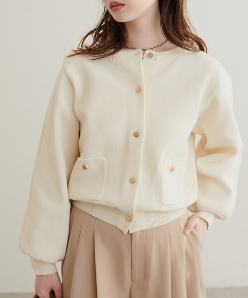 natural couture(ナチュラルクチュール)の「ポケ付きポリニットカーディガン(カーディガン/ボレロ・レディース・チャコールグレー/ブラウン/ピンク/モカ/サックスブルー/ブラック/オフホワイト・FREE)」の21枚目の写真
