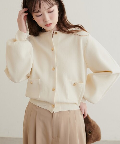natural couture(ナチュラルクチュール)の「ポケ付きポリニットカーディガン(カーディガン/ボレロ・レディース・チャコールグレー/ブラウン/ピンク/モカ/サックスブルー/ブラック/オフホワイト・FREE)」の22枚目の写真
