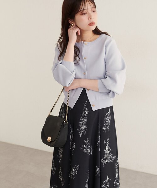 natural couture(ナチュラルクチュール)の「ポケ付きポリニットカーディガン(カーディガン/ボレロ・レディース・チャコールグレー/ブラウン/ピンク/モカ/サックスブルー/ブラック/オフホワイト・FREE)」の13枚目の写真