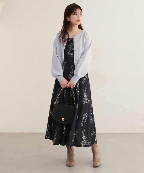 natural couture(ナチュラルクチュール)の「ポケ付きポリニットカーディガン(カーディガン/ボレロ・レディース・チャコールグレー/ブラウン/ピンク/モカ/サックスブルー/ブラック/オフホワイト・FREE)」の14枚目の写真