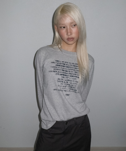 CHICKS（チックス）の「アッセンブル レタリング オーバーサイズ長袖 メランジ（Tシャツ/カットソー・レディース・グレー・ONE SIZE）」の4枚目の写真