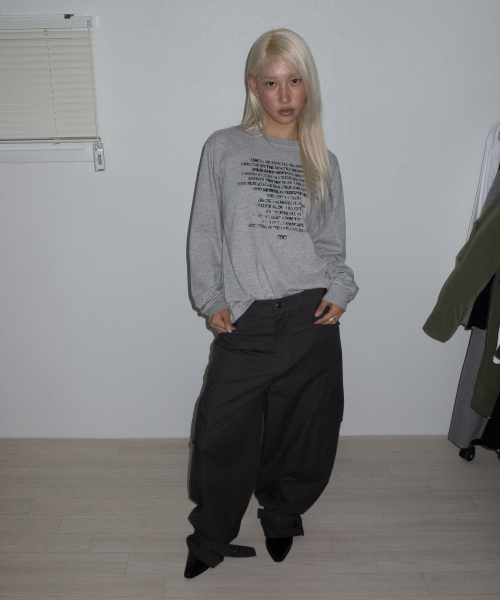 CHICKS（チックス）の「アッセンブル レタリング オーバーサイズ長袖 メランジ（Tシャツ/カットソー・レディース・グレー・ONE SIZE）」の5枚目の写真