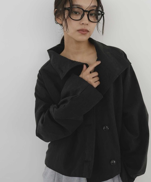 hellam(へラム)の「ピーチスキンショート中綿コート(ブルゾン・レディース・ブラウン/アイボリー/キャメル/ブラック・FREE)」の10枚目の写真
