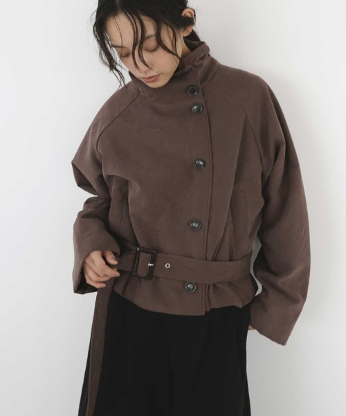 hellam(へラム)の「ピーチスキンショート中綿コート(ブルゾン・レディース・ブラウン/アイボリー/キャメル/ブラック・FREE)」の14枚目の写真