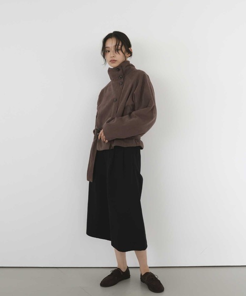 hellam(へラム)の「ピーチスキンショート中綿コート(ブルゾン・レディース・ブラウン/アイボリー/キャメル/ブラック・FREE)」の15枚目の写真