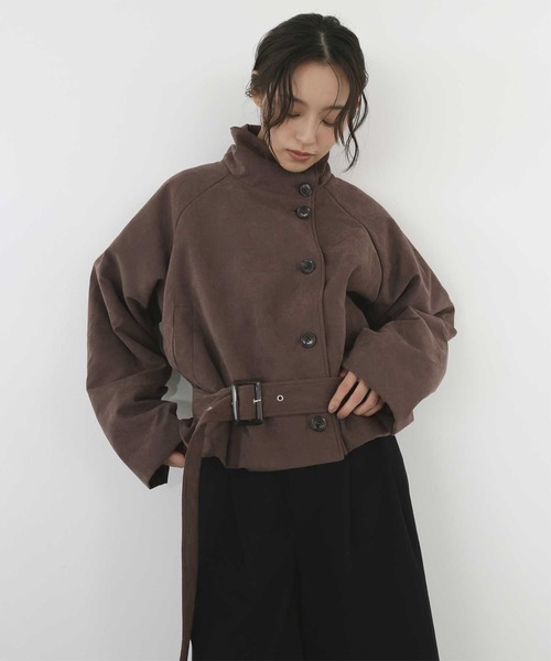 hellam(へラム)の「ピーチスキンショート中綿コート(ブルゾン・レディース・ブラウン/アイボリー/キャメル/ブラック・FREE)」の18枚目の写真