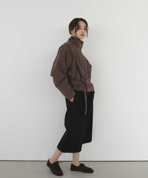 hellam(へラム)の「ピーチスキンショート中綿コート(ブルゾン・レディース・ブラウン/アイボリー/キャメル/ブラック・FREE)」の19枚目の写真
