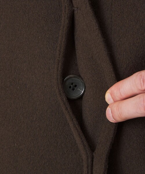 Steven Alan(スティーブンアラン)の「<FRAIZZOLI × Steven Alan> WL RV COAT/アウター(ステンカラーコート・メンズ・ブラック/ダークブラウン・46/48)」の13枚目の写真