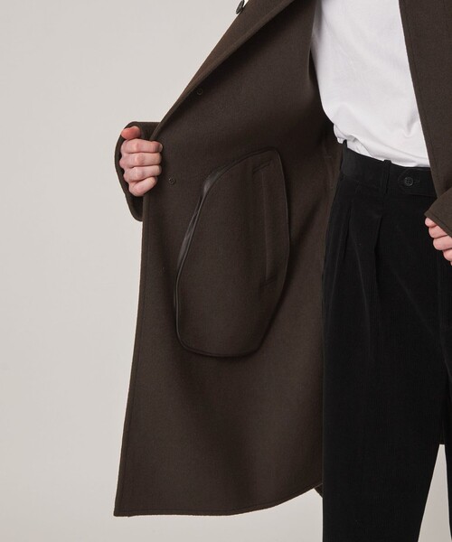 Steven Alan(スティーブンアラン)の「<FRAIZZOLI × Steven Alan> WL RV COAT/アウター(ステンカラーコート・メンズ・ブラック/ダークブラウン・46/48)」の14枚目の写真