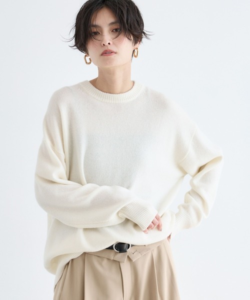 BARNYARDSTORM(バンヤードストーム)の「BARNYARDSTORM / ウールカシミヤクルーネックニット【WEB限定カラー】【「i.style closet」ご紹介アイテム】(ニット/セーター・レディース・ベージュ/オフホワイト/グレー/レッド/ブラック・S/M)」の9枚目の写真