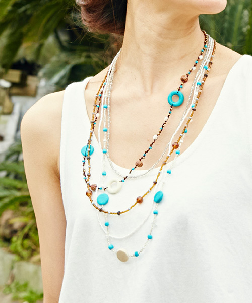 チャイハネ(チャイハネ)の「【チャイハネ】マルノネックレス(ネックレス・レディース・ターコイズブルー/ブルー・FREE)」の1枚目の写真