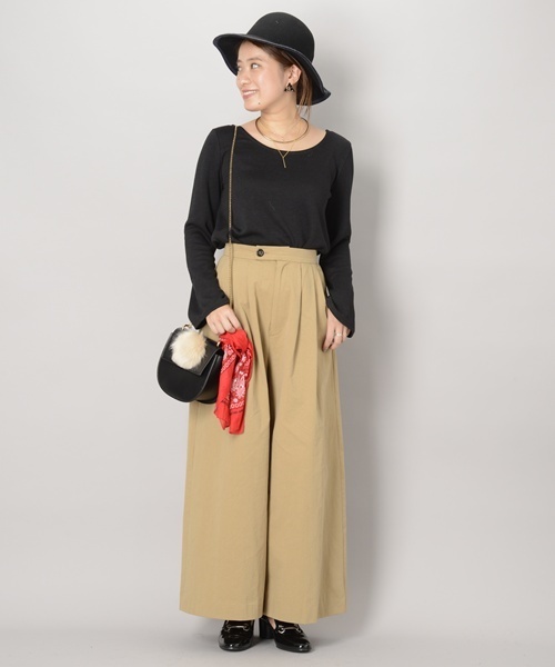 Omekashi（オメカシ）の「レースアップニットソー（Tシャツ/カットソー・レディース・レッド/ブラック/グレー/キャメル・ﾌﾘ-）」の5枚目の写真