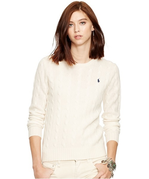 Polo Ralph Lauren ポロラルフローレン の ケーブルニット クルーネック セーター ニット セーター Wear Polo Ralph Lauren ポロラルフローレン の ケーブルニット クルーネック セーター ニット セーター Wear
