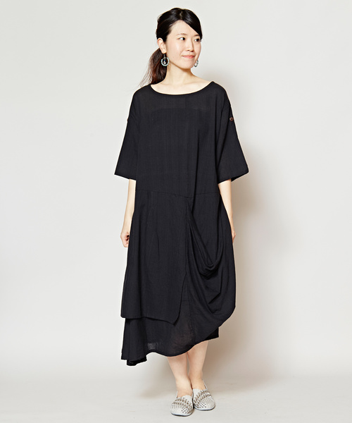 プレーンコットンアシンメトリーワンピース ワンピース チャイハネ チャイハネ のファッション ワンピース チャイハネ ワンピース Yul