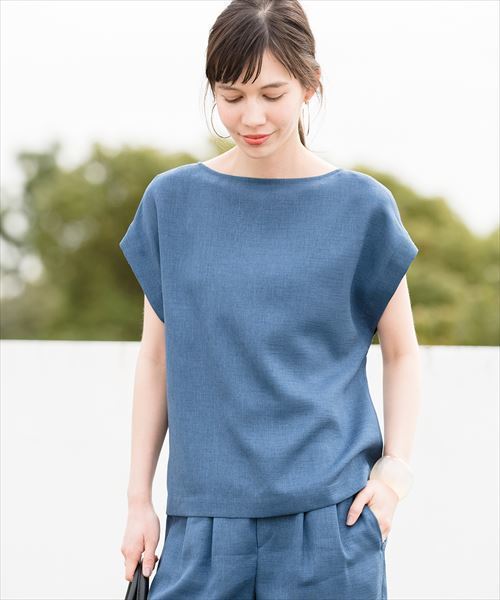 ADAM ET ROPE'（アダムエロペ）の「リネンライク2WAY Tブラウス（シャツ/ブラウス・レディース・ブラウン系その他2/ブラック/ブルー系その他6/ブラック系その他・FREE）」の14枚目の写真