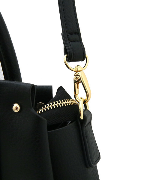 Luz Llena（ラズレナ）の「[2way]スクエアトートバッグ（トートバッグ・レディース・ライトグレー/ブラウン/ブラック・ﾌﾘ-）」の7枚目の写真