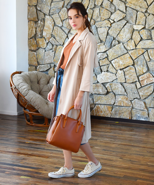 Luz Llena（ラズレナ）の「[2way]スクエアトートバッグ（トートバッグ・レディース・ライトグレー/ブラウン/ブラック・ﾌﾘ-）」の17枚目の写真