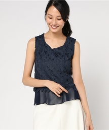 Color | レースシフォンドッキングノースリトップス(シャツ/ブラウス)