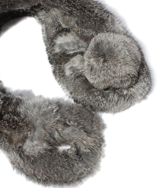 CIAOPANIC（チャオパニック）の「ラビットファーネック（マフラー・レディース・グレー/ピンク/アイボリー・FREE）」の6枚目の写真