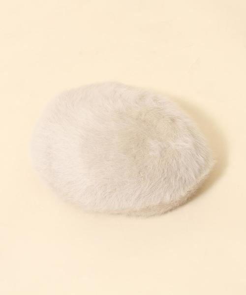 coen（コーエン）の「フェザーベレー（ハンチング/ベレー帽・レディース・アイボリー/ブラウン/オレンジ・FREE）」の4枚目の写真