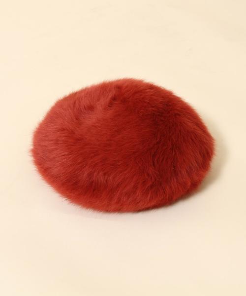 coen（コーエン）の「フェザーベレー（ハンチング/ベレー帽・レディース・アイボリー/ブラウン/オレンジ・FREE）」の5枚目の写真