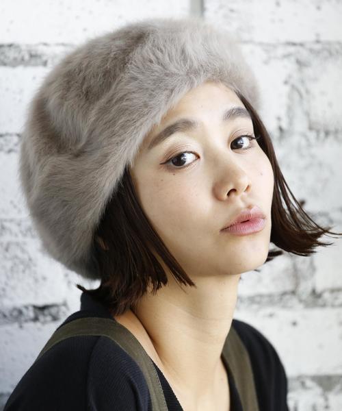 coen（コーエン）の「フェザーベレー（ハンチング/ベレー帽・レディース・アイボリー/ブラウン/オレンジ・FREE）」の10枚目の写真