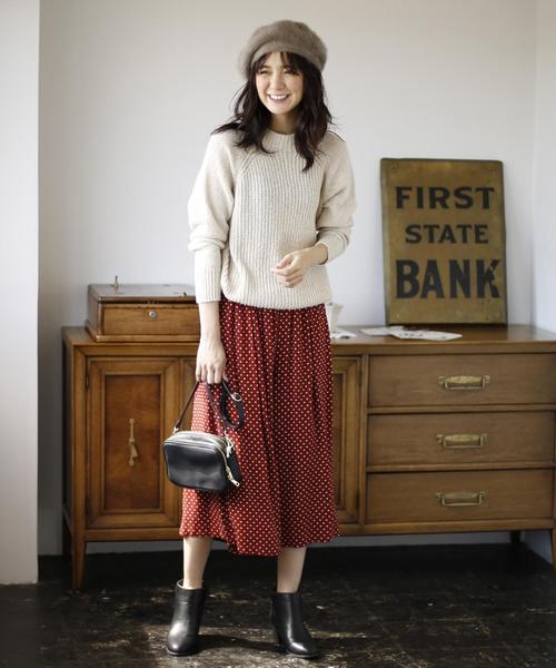 coen（コーエン）の「フェザーベレー（ハンチング/ベレー帽・レディース・アイボリー/ブラウン/オレンジ・FREE）」の11枚目の写真