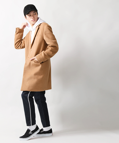 WEGO（ウィゴー）の「WEGO/シャギーウールチェスターコート（チェスターコート・メンズ・グレー/ネイビー/キャメル/ブラック・LARGE/MEDIUM/SMALL）」の9枚目の写真