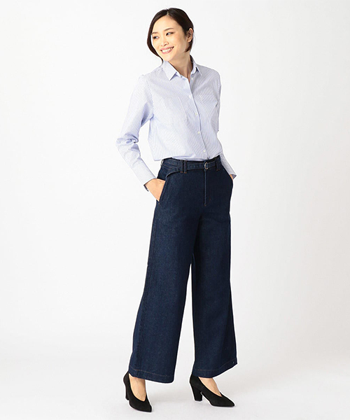 COMME CA ISM(コムサイズム)の「ストライプ柄ベーシックシャツ(シャツ/ブラウス・レディース・ネイビー/サックスブルー・LARGE/MEDIUM/SMALL)」の5枚目の写真