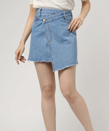 EGOIST | サイド釦ラップデニムミニスカート(デニムスカート)